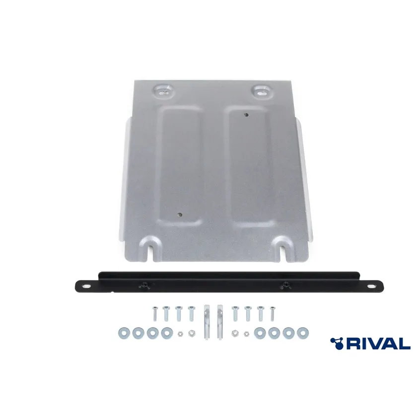 Защита КПП + комплект крепежа, RIVAL, Алюминий, Sollers Atlant 2022-, V - 1.9D, 2.7D 333.1602.1