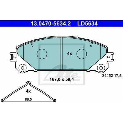 Колодки тормозные передние CERAMIC ATE 13.0470-5634.2