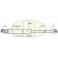 АМОРТИЗАТОР БАГАЖНИКА HYU H-1, 01/07- 680N L595/205MM G.U.D GGS020302