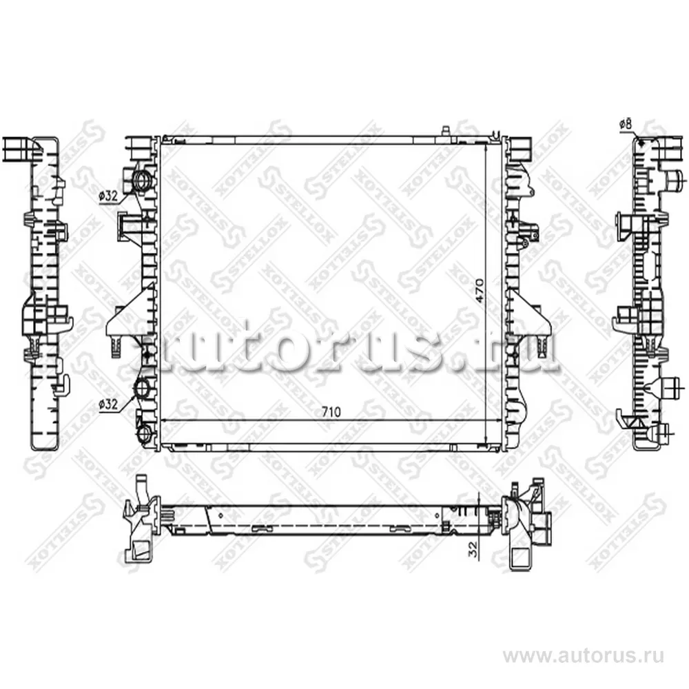 Радиатор системы охлаждения VW T5 1.9TDi/2.0 03> STELLOX 10-26429-SX