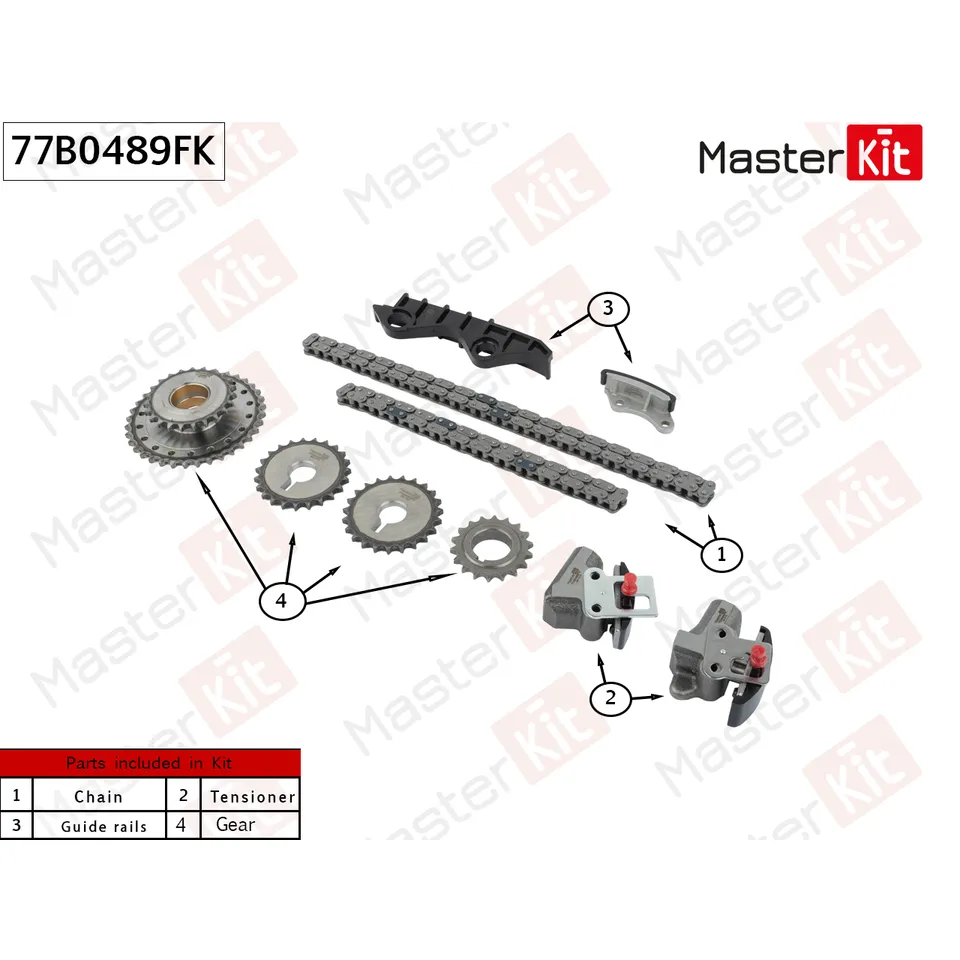 Комплект цепи ГРМ NISSAN CG10DE/CG13DE (Europe) 77B0489FK MASTERKIT 77B0489FK