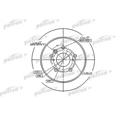 Диск тормозной задний LEXUS: RX 03-, TOYOTA: HARRIER 00- PATRON PBD7257
