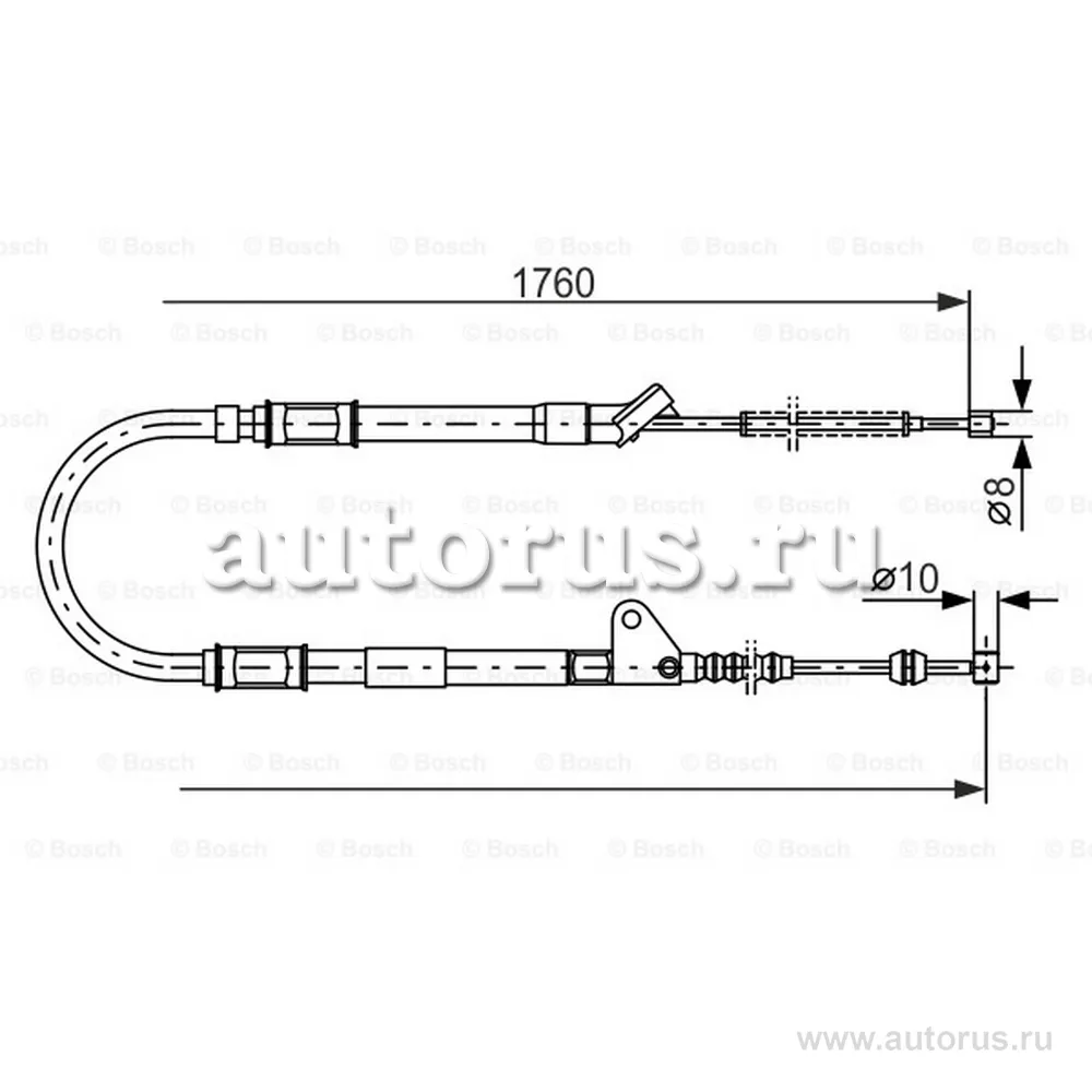 Трос ручника п.!\Toyota Avensis all 00-01 drum BOSCH 1987477541
