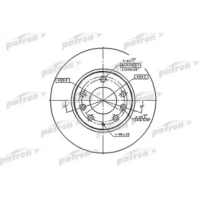 Диск тормозной передний MAZDA: 6 02-, 6 HATCHBACK 02-, 6 STATION WA PATRON PBD4386