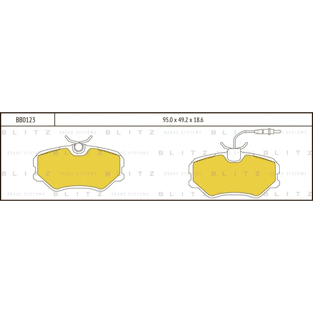 Колодки тормозные дисковые передние PEUGEOT 306/405 87-> BLITZ BB0123