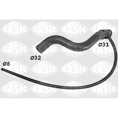 Патрубок радиатора VW G2/G3/B3 ->94 SASIC SWH6819