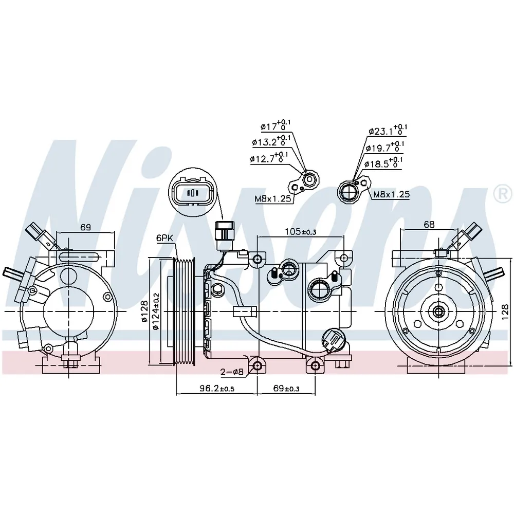 Компрессор кондиционера HYUNDAI i30 II/KIA Ceed II 2012->/Soul II NISSENS 890235