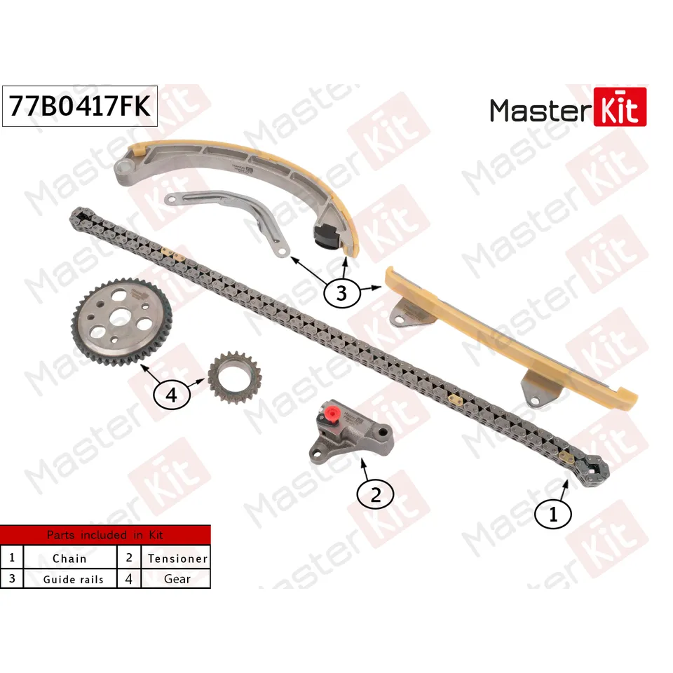 Комплект цепи ГРМ TOYOTA K3-VE CAMI (J1_) 99-06 MASTERKIT 77B0417FK