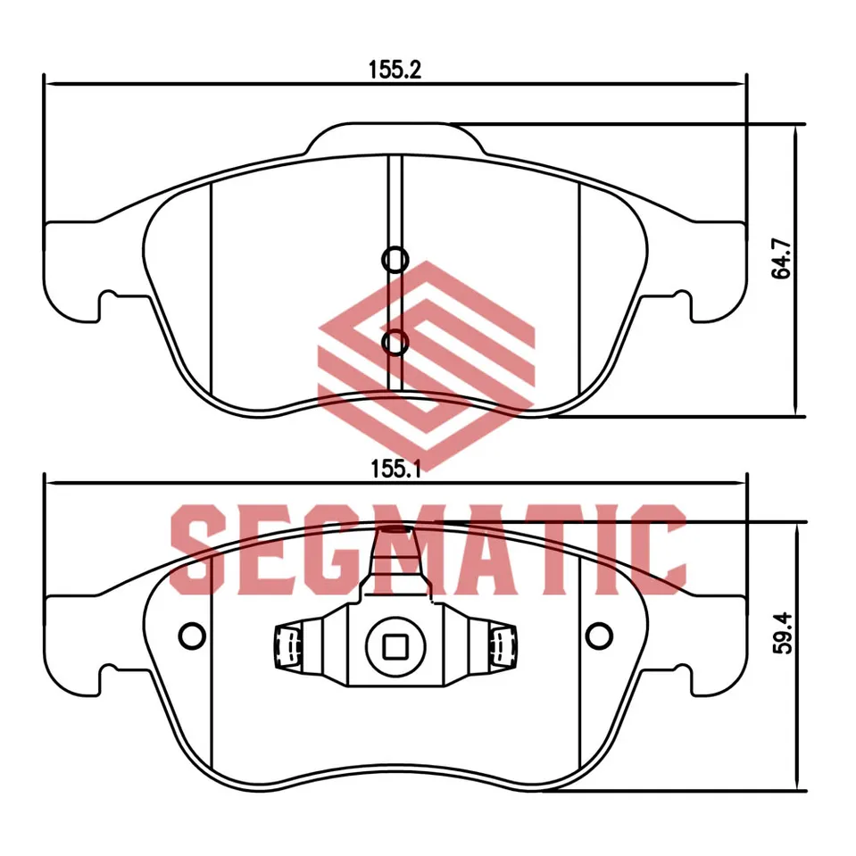 Колодка торм диск пер Renault Duster 1.6 2012-; Renault Fluence 1.6 2010-; Renault Duster 1.5 2011- SEGMATIC SGBP2596