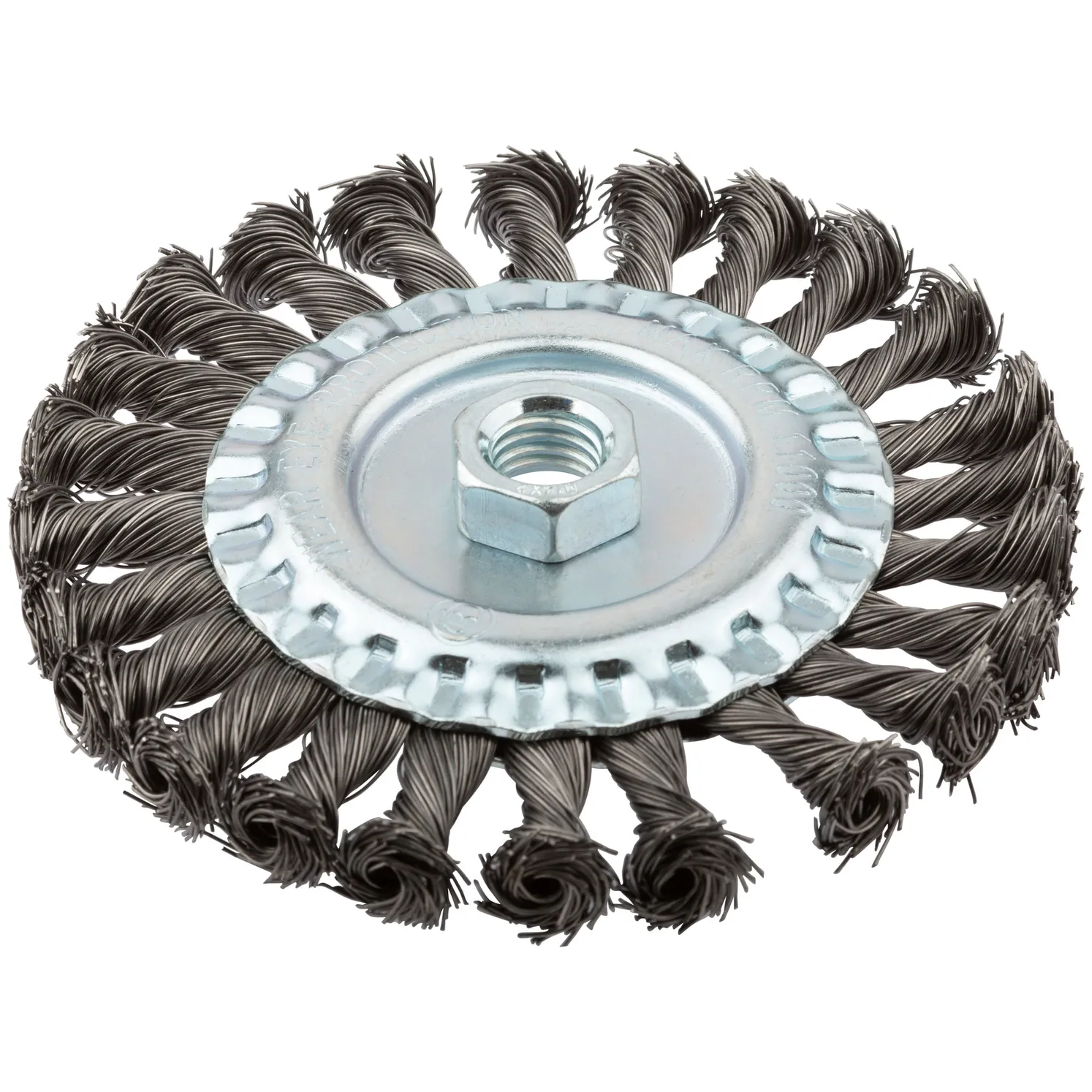 Корщетка-колесо, гайка М14, стальная витая проволока 125 мм FIT 39123