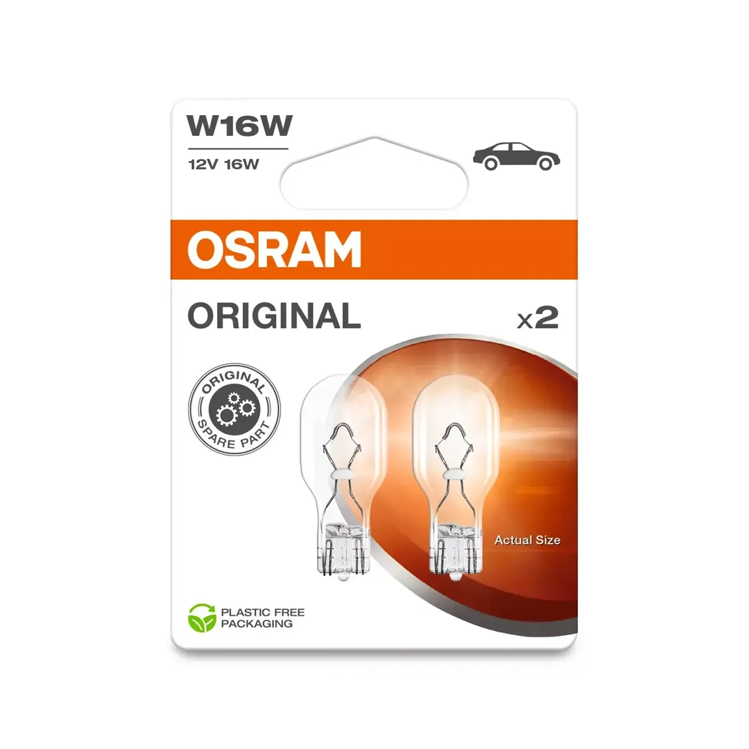 Комплект ламп накаливания блистер 2шт W16W 12V 16W W2.1x9.5d ORIGINAL LINE (Замена 921-02B) OSRAM 921-2BL