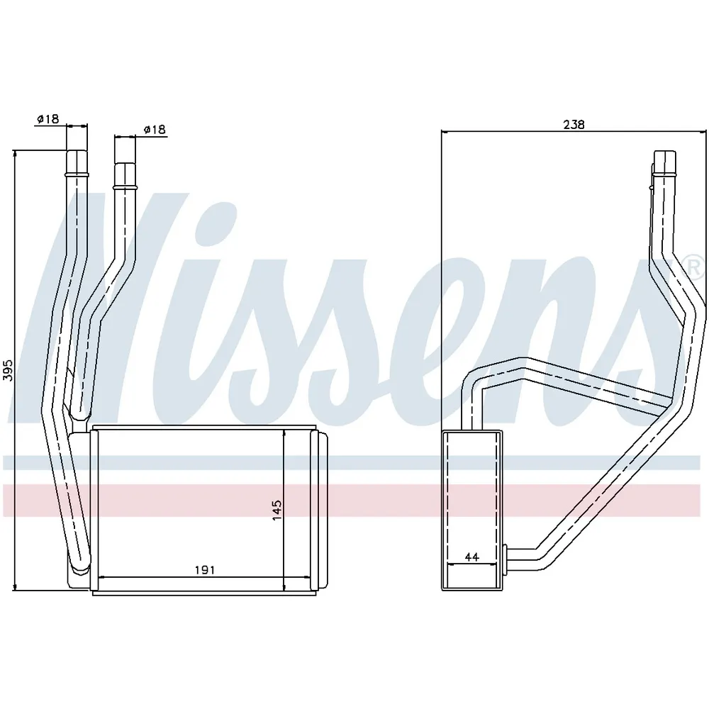 Радиатор отопителя салона FORD Fiesta V 01-08/Fusion 02-> NISSENS 71765
