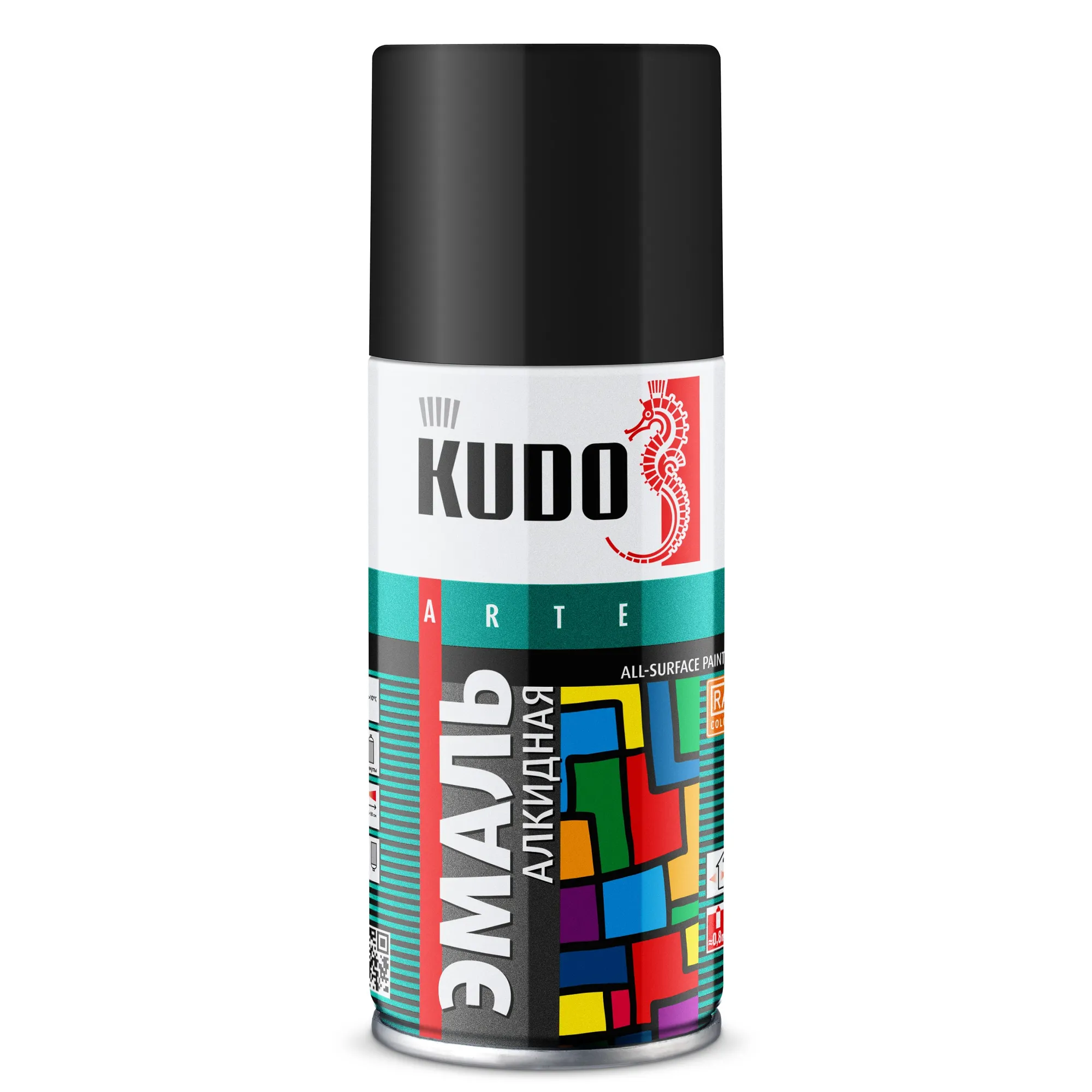 Эмаль универсальная черная глянцевая RAL-9005 KUDO KUDO KU-1002.1