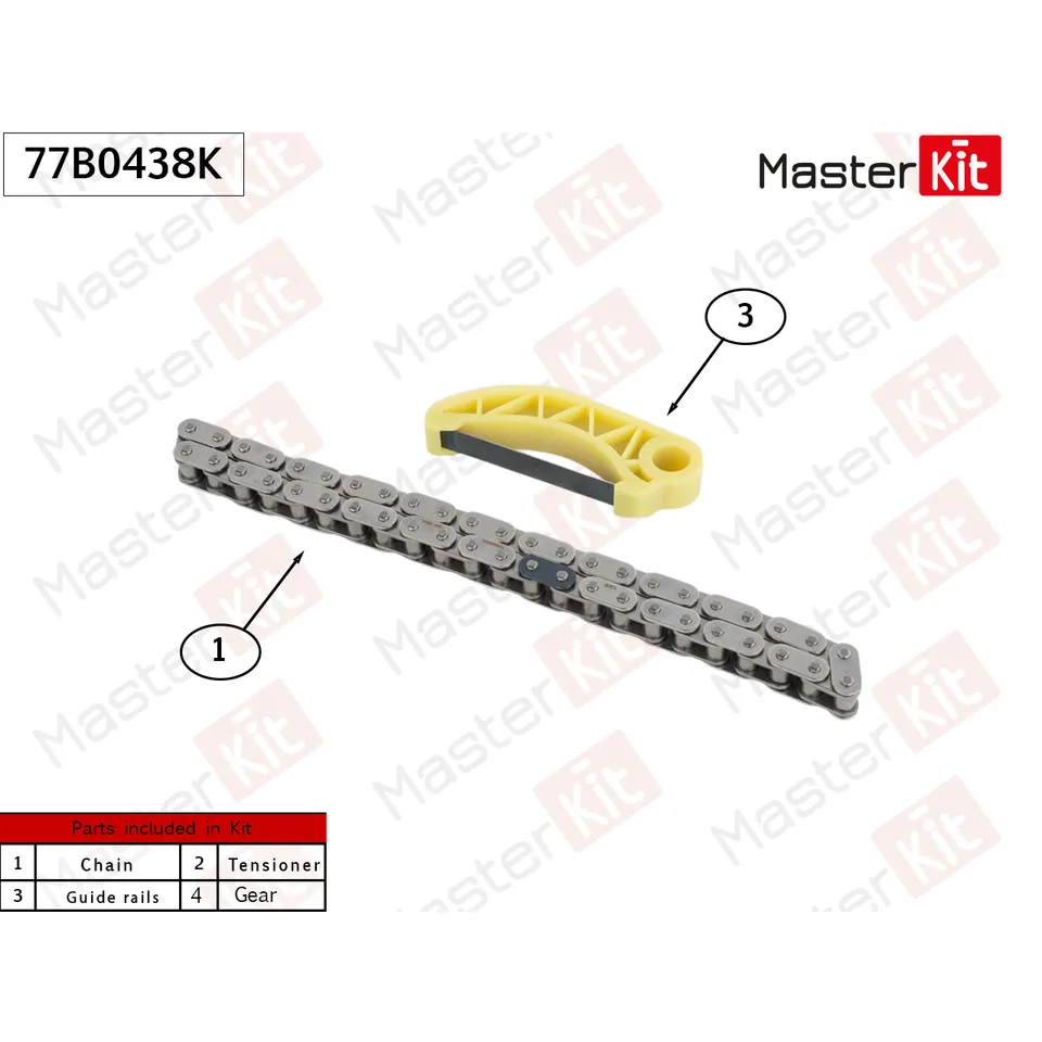 Комплект цепи привода масляного насоса MERCEDES-BENZ M276/ M278/ M273 MASTERKIT 77B0438K