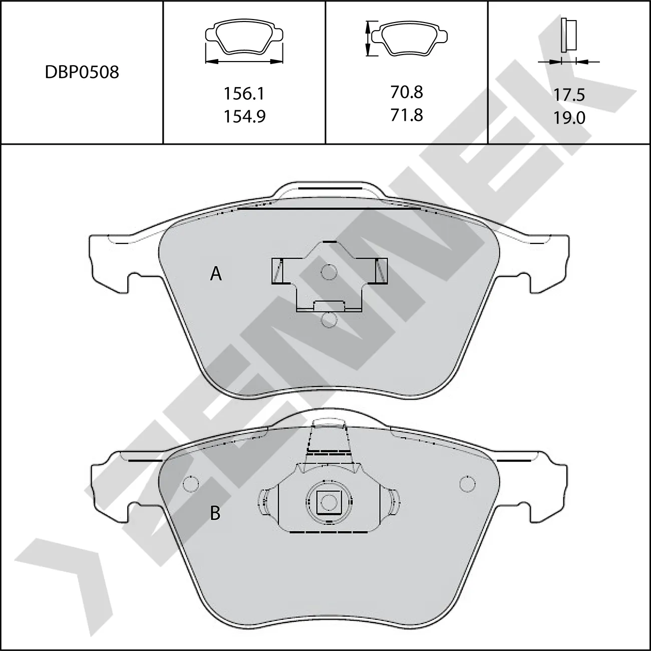 Колодки тормозные передние S60 00-09, S80 98-06, XC90 02-14 ZENNEK DBP0508