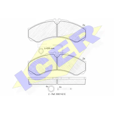 Колодки дисковые задние nissan cabstar 45.1345.15 06 ICER 141848