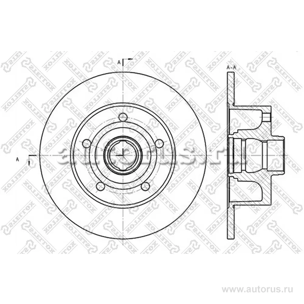 Диск тормозной задний AUDI A4 1.6-2.5TDI 96> STELLOX 60204757_SX