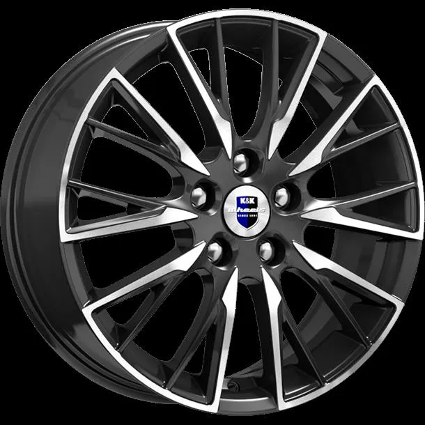 Диск литой R17 6.5J 5x114.3/67.1 ET45 КИК Солт алмаз черный 74139