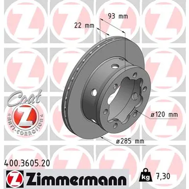 Диск тормозной BS MERCEDES/VAG ZIMMERMANN 400360520