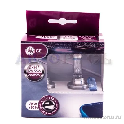 Лампа 12V H7 55W +90% GE Lighting MEGALIGHT ULTRA 2 шт. DUOBOX 99628