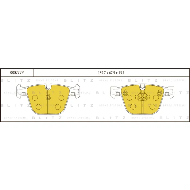 Колодки тормозные дисковые задние BMW 3(E90,93)/ 5(E60,61)/ 7(E65,E66) 03-> BLITZ BB0272P