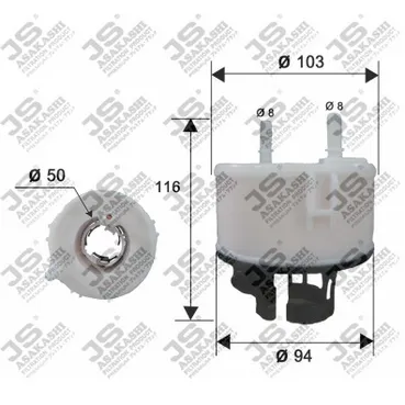 Фильтр топливный KIA Sorento II 09-> mot.2,4/3,5L JS ASAKASHI FS13002