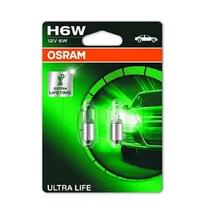 Лампа 12V H6W 6W BAX9s OSRAM ULTRA LIFE 2 шт. блистер 64132ULT-02B