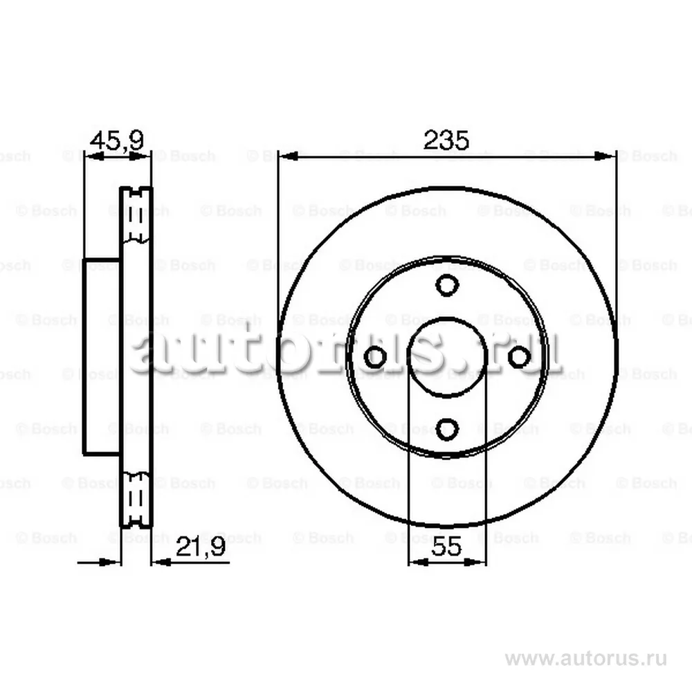 Диск тормозной передний BOSCH 0 986 478 787