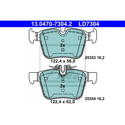 Колодки тормозные MB W205/S205 14- задн. ATE 13047073042