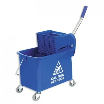 Ведро на колесах 20л 2 отделения с мех.отжимом синее 78097