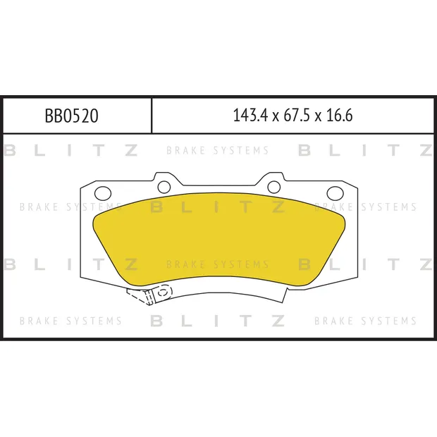 Колодки тормозные дисковые передние TOYOTA Hilux 05-> BLITZ BB0520