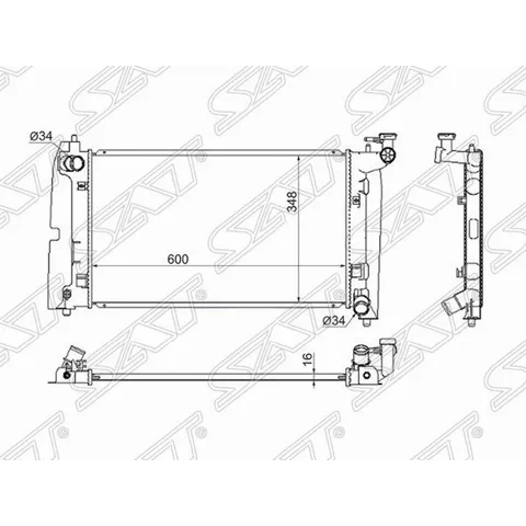 Радиатор TOYOTA COROLLA FIELDER 00-06 / AVENSIS 1.6/1.8 03-09