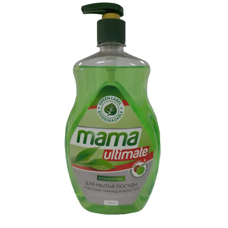 Средство для мытья посуды Mama Ultimate конц зеленый чай дозатор, 1000мл 1525852