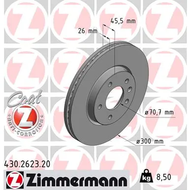 Диск тормозной передний ZIMMERMANN 430.2623.20