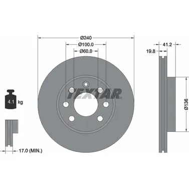 Диск тормозной передний с покрытием PRO OPEL/VAUXHALL TEXTAR 92111403