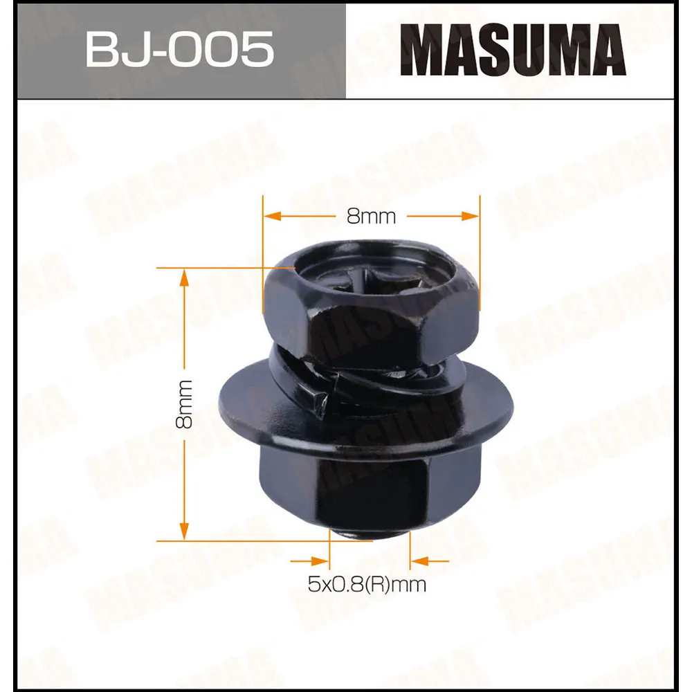 Болт с гайкой М 5x8x0.8 MASUMA BJ005