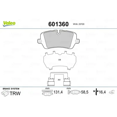 Колодки тормозные комплект VALEO 601360
