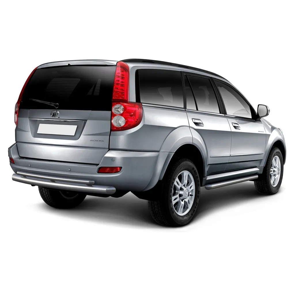 Защита заднего бампера d76+d42 Rival для Great Wall Hover H5 I 2011-2015, нерж. сталь, R.2008.006