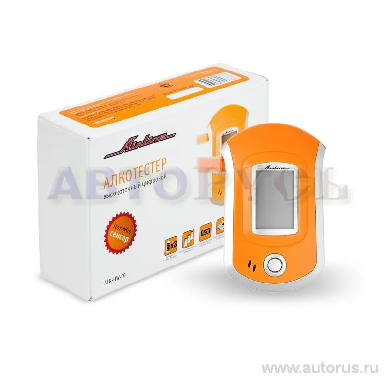 Алкотестер с Hot Wire сенсором большой ЖК дисплей AIRLINE ALK-HW-03