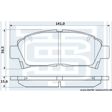 Колодки тормозные перед. TOYOTA AVENSIS (T22) --06.2001 for 15 15,6mm STARKE 179-848