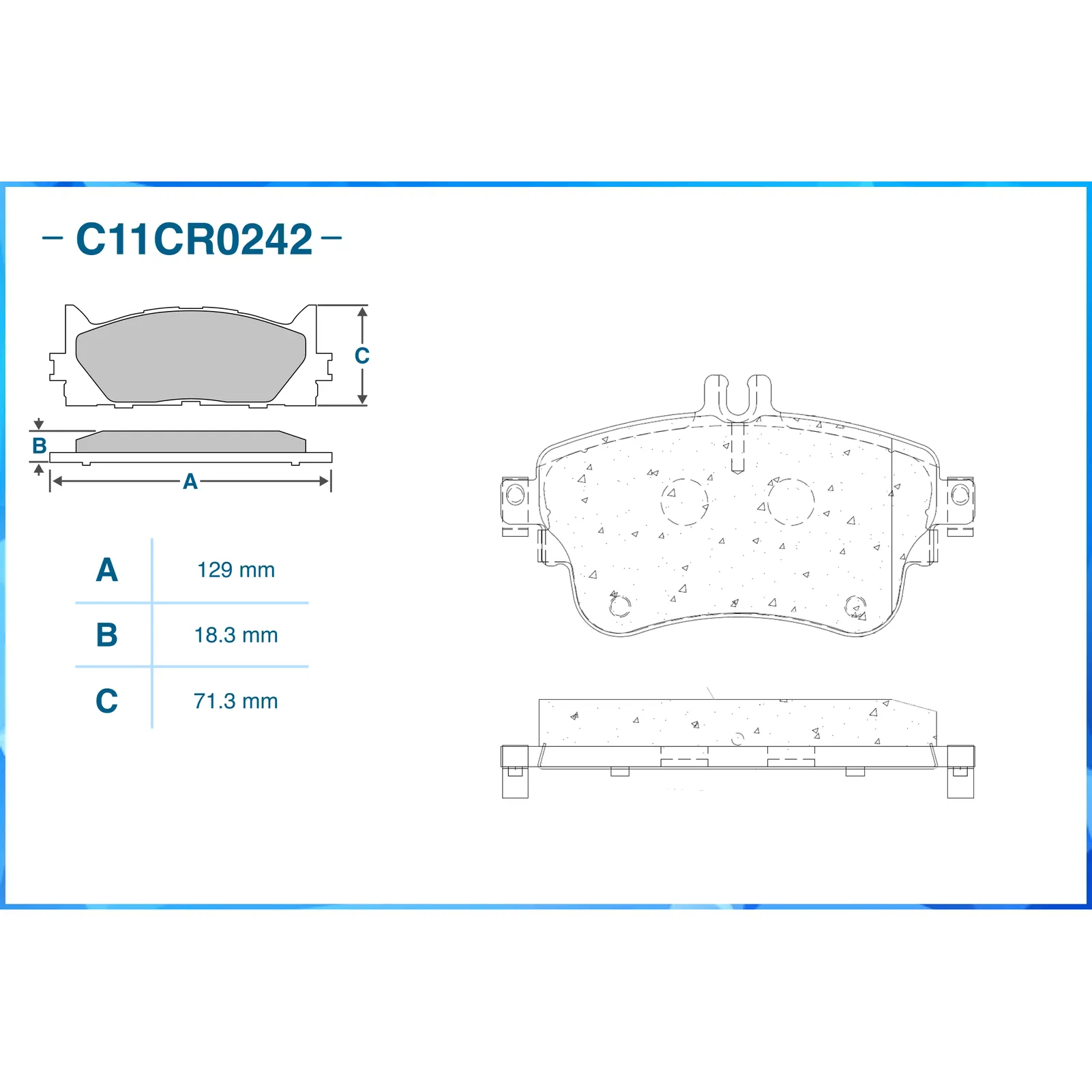 Колодки передние MB A/B-Class (W176/W246) 2012-> CWORKS C11CR0242