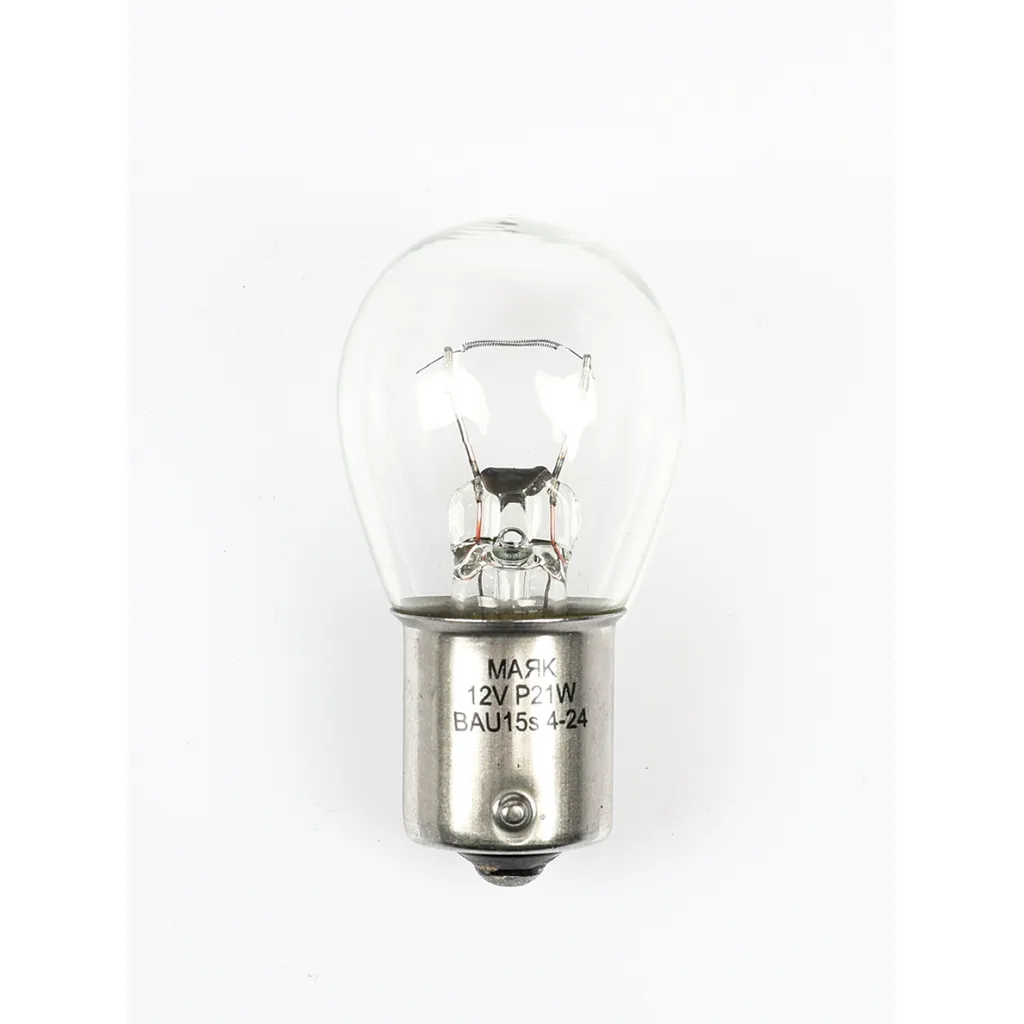Автомобильная лампа P21W, 12V, 12W, BAU15s, со смещённым цоколем, Маяк 61217