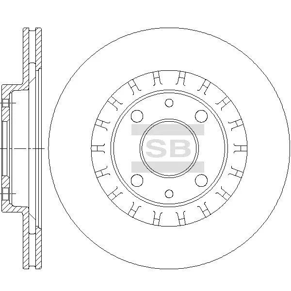 Диск тормозной передний ВАЗ 2110, 2112, 1118, 2170, 2190 R-14 SANGSIN BRAKE SD5803
