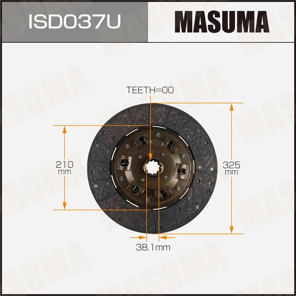 Диск сцепления 325*210*10*38.1 MASUMA ISD037U