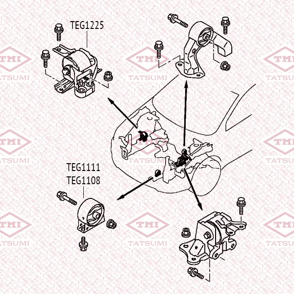 Опора двигателя передняя MITSUBISHI Lancer 07-> TATSUMI TEG1111