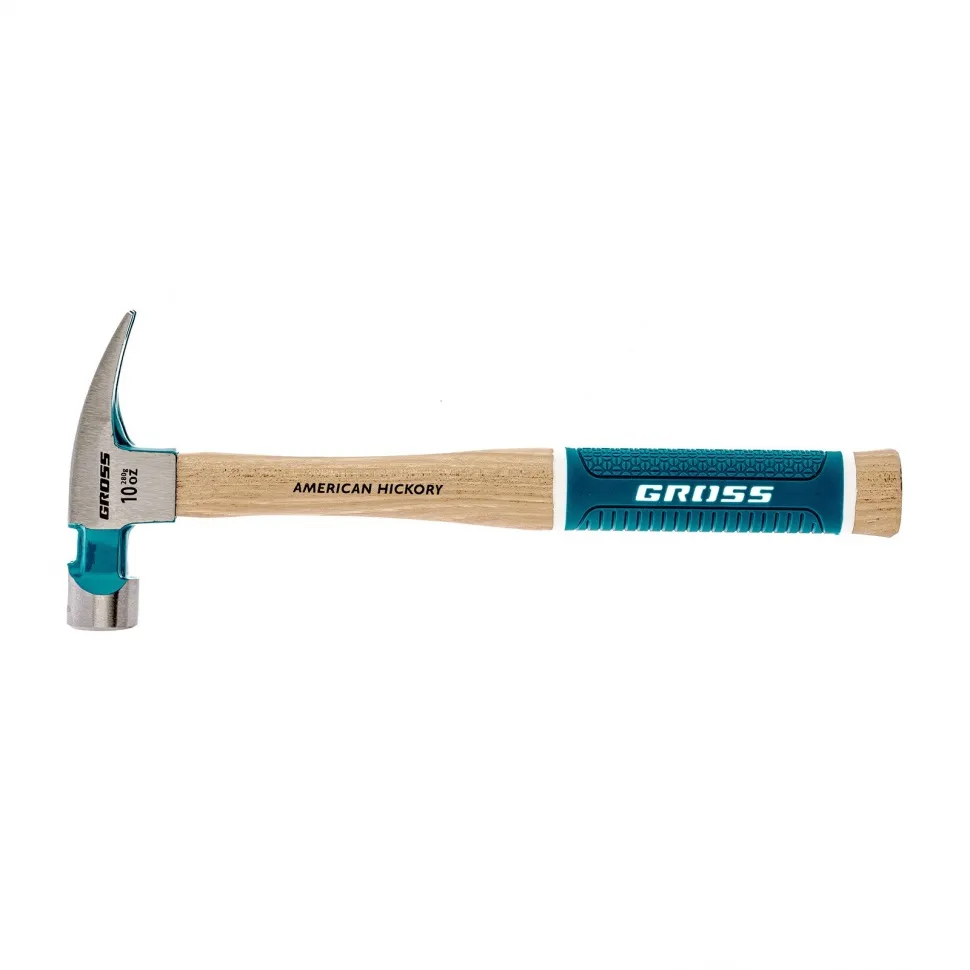 Молоток-гвоздодер,280 г, угол 75, магнит, обрезиненная рукоятка AMERICAN HICKORY GROSS GROSS 10417