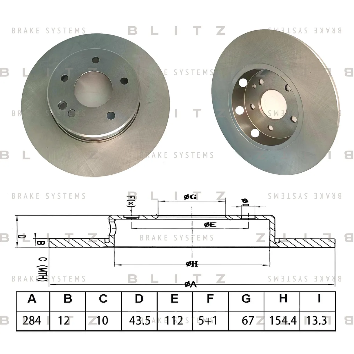 Диск тормозной передний MERCEDES C(W202/S202) 93-00 BLITZ BS0699