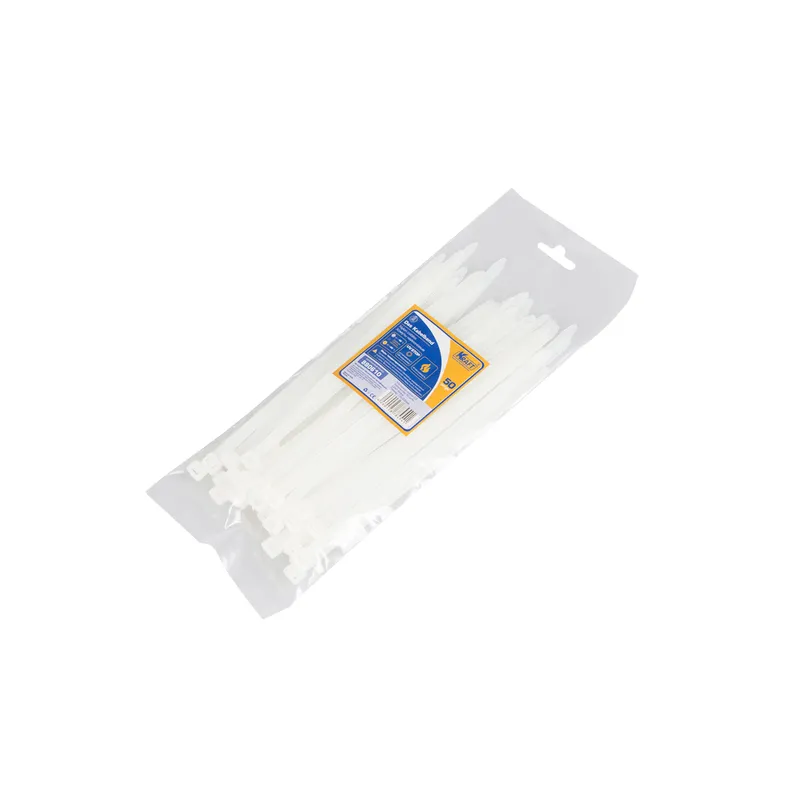 Стяжки нейлоновые, хомуты 7.6x200 белые уп 50 шт KRAFT KT880610