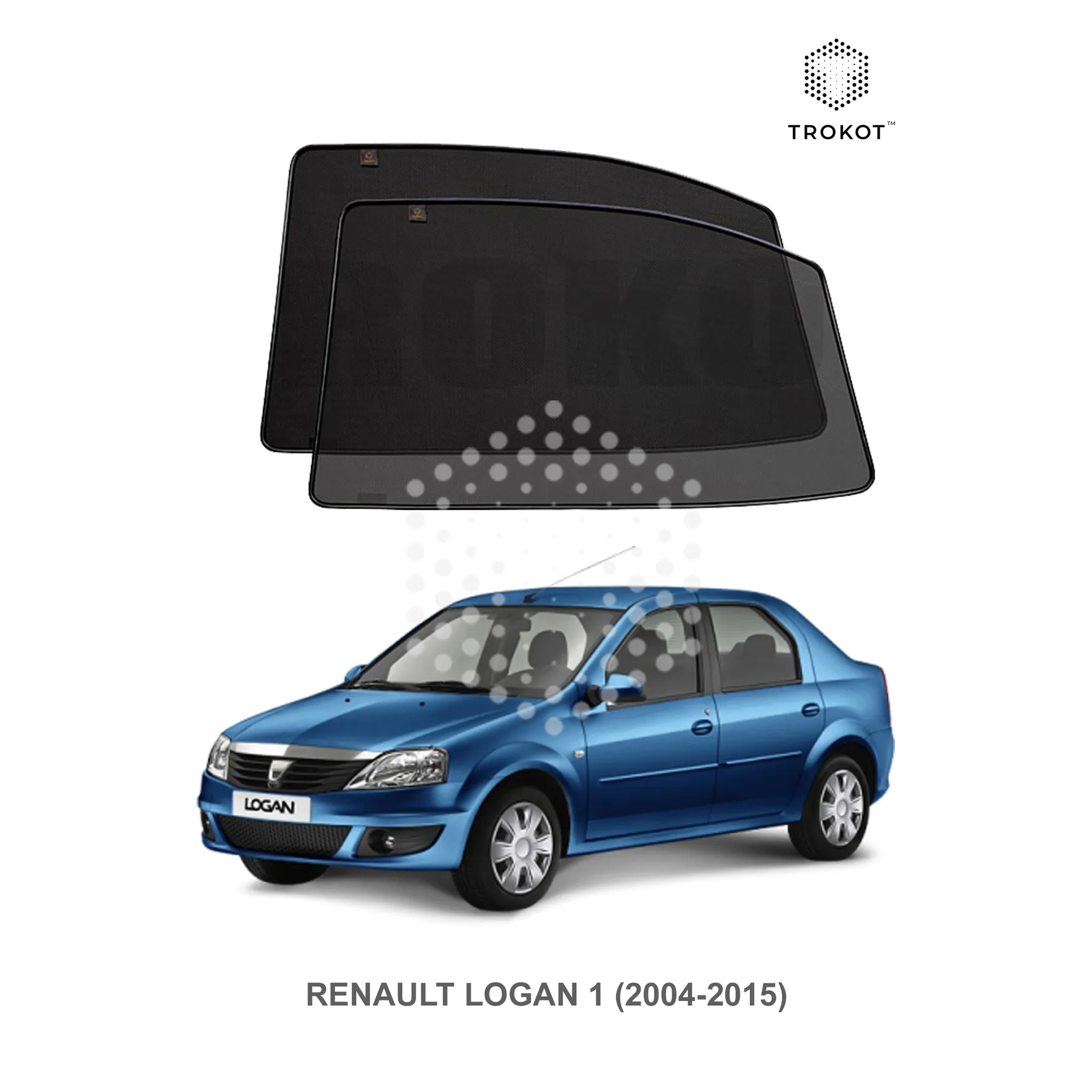 Комплект шторок на задние двери Renault Logan (1) (2004-2015)