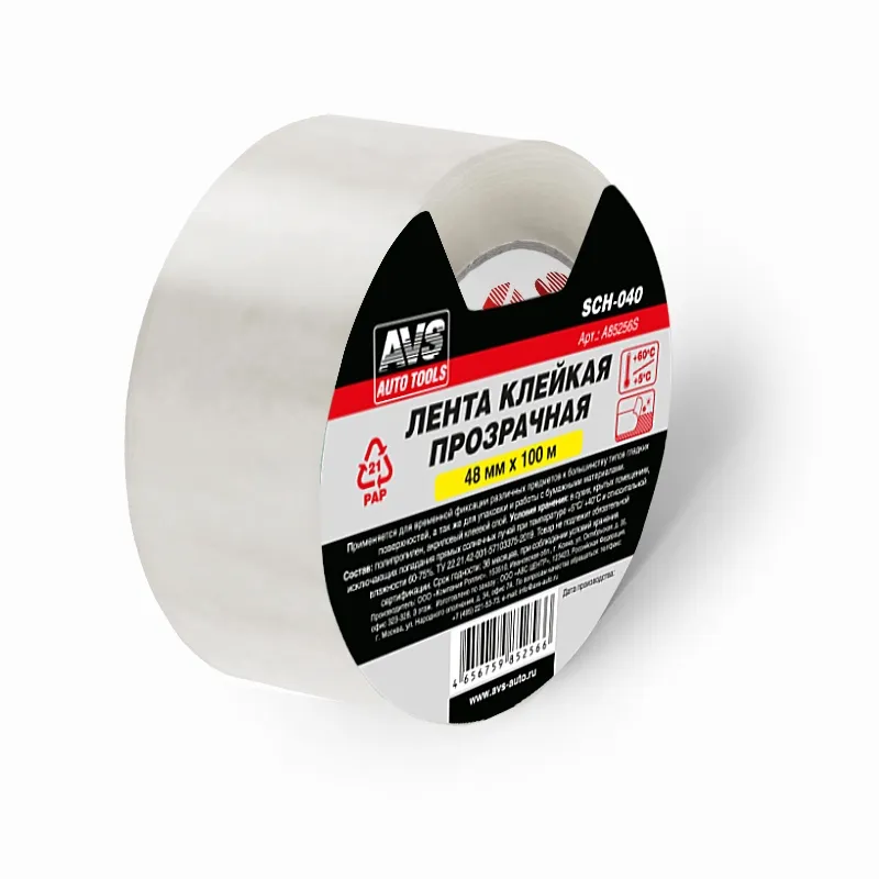 Лента клейкая прозрачная (скотч) AVS SCH-040 48 mm x 100 m AVS A85256S